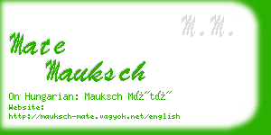 mate mauksch business card